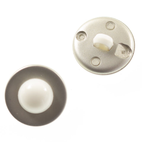 Ösen Knopf weiß-silber KSI-14