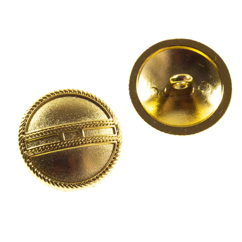 Metallknopf mit Muster Gürtelmuster in Gold mit Öse-Befestigung in 20 mm