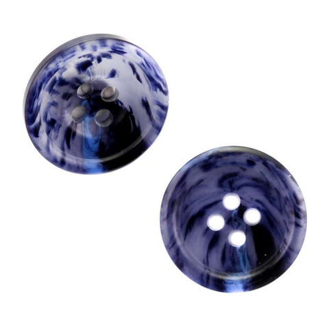 Blau Hornimitatknopf HI-15 mit 4-Loch als Blazer- und Sakkoknopf