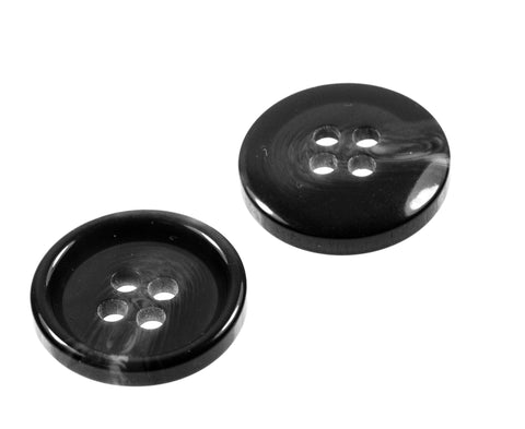 Dunkelgrau Hornimitatknopf HI-69 mit 4-Loch als Blazer- und Sakkoknopf