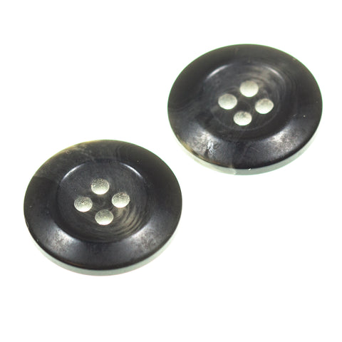 Anthrazit Hornimitatknopf HI-74 mit 4-Loch als Blazer- und Sakkoknopf