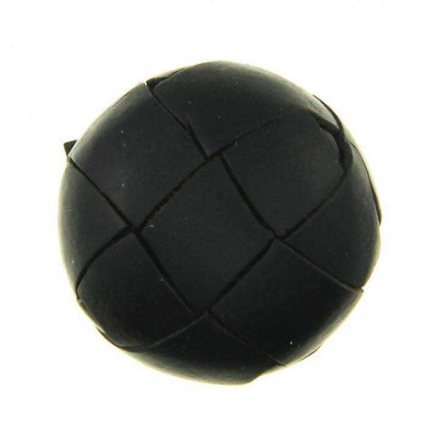 Knopf echt Leder LE-47 schwarz Glanz