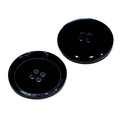 Anthrazit Hornimitatknopf HI-125 mit 4-Loch als Blazer- und Sakkoknopf