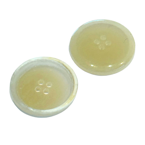 Creme-Natur Hornimitatknopf HI-125 mit 4-Loch als Blazer- und Sakkoknopf