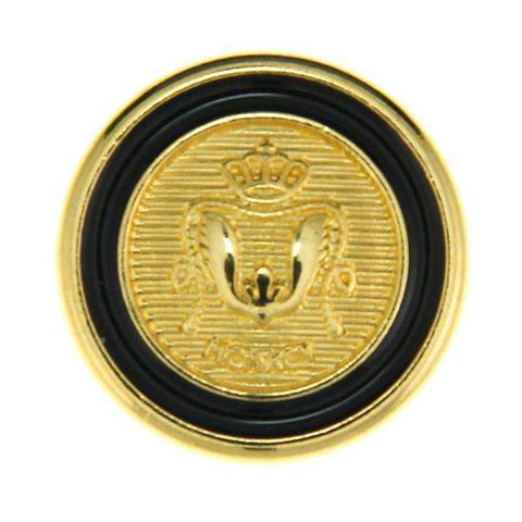 Manschetten Knöpfe  Gold mit Wappen und schwarzem Rand MAN-4