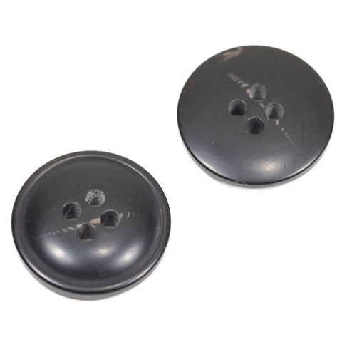 Anthrazit Hornimitatknopf HI-81 mit 4-Loch als Mantel- und Jackenknopf