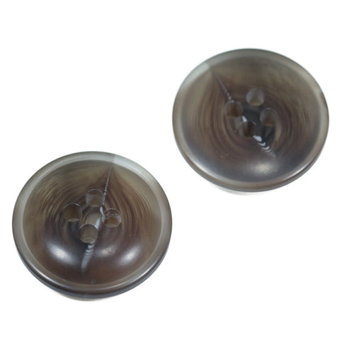 Grau Hornimitatknopf HI-81 mit 4-Loch als Mantel- und Jackenknopf