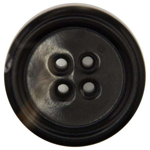 Braun Hornimitatknopf -213D mit 4-Loch als Mantel- und Jackenknopf