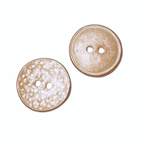 Metallknopf mit Muster in Kupfer-Creme/Natur mit 2-Loch-Befestigung in 15–23 mm