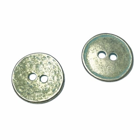 Metallknopf mit Muster in Silber-Blau mit 2-Loch-Befestigung in 12–23 mm
