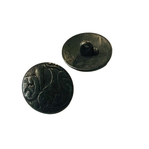 Metallknopf mit Trachtenoptik in Schwarz mit Öse-Befestigung in 18 mm