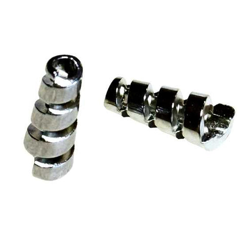 Silberne Metall-Kordelenden Offene Spiral KOE-2 Ø 5 mm