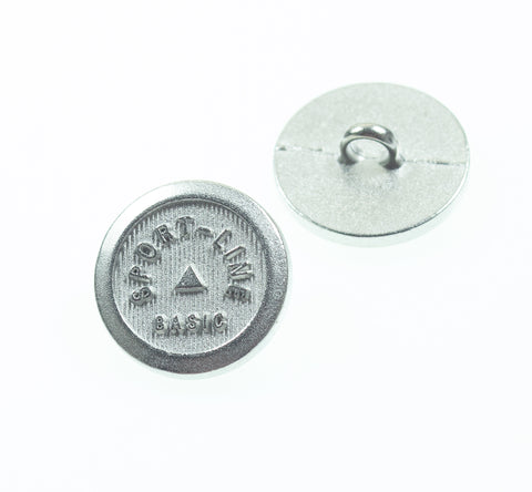 Metallknopf mit Trachtenoptik in Silber mit Öse-Befestigung in 15 mm