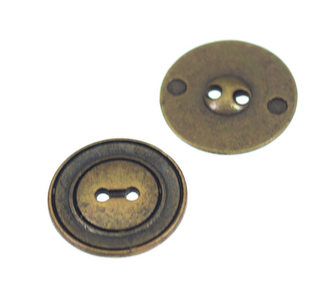 Metallknopf mit Wappenmotiv in Messing mit 2-Loch-Befestigung in 20 mm