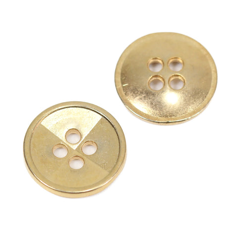 Metallknopf mit Trachtenoptik in Gold mit 4-Loch-Befestigung in 13–15 mm