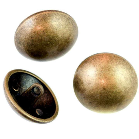 Metallknopf mit Halbkugel in Gold mit Öse-Befestigung in 15–23 mm