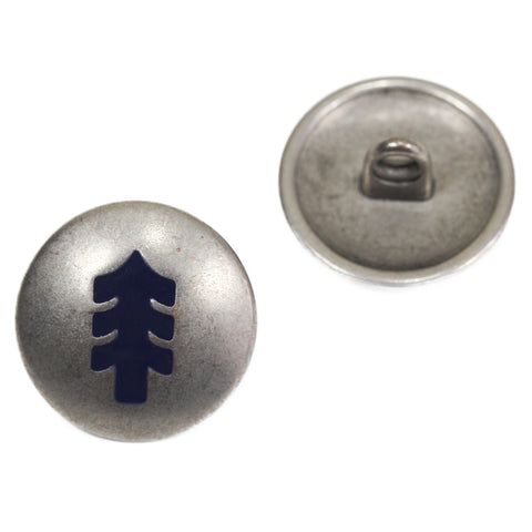 Metallknopf mit Trachtenoptik in Altsilber-Silber mit Öse-Befestigung in 18 mm
