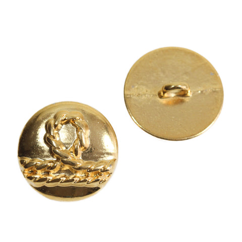 Metallknopf mit Muster in Gold mit Öse-Befestigung in 18 mm