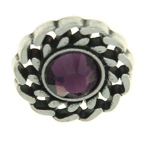 Trachtenknopf Amethyst (Violett) mit Swarovski® Crystal ST-21AS Altsilber für Dirndl und Trachtenmode