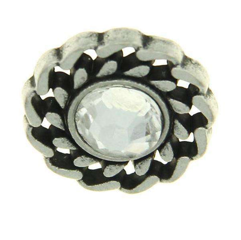 Trachtenknopf Crystal (Kristallklar) mit Swarovski® Crystal ST-21AS Altsilber für Dirndl und Trachtenmode