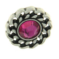 Trachtenknopf Fuchsia (Pink) mit Swarovski® Crystal ST-21AS Altsilber für Dirndl und Trachtenmode