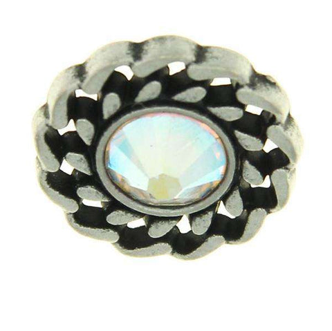 Trachtenknopf Multicolor mit Swarovski® Crystal ST-21AS Altsilber für Dirndl und Trachtenmode