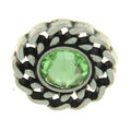 Trachtenknopf Peridot (Hellgrün) mit Swarovski® Crystal ST-21AS Altsilber für Dirndl und Trachtenmode
