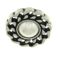 Trachtenknopf Perle Creme mit Swarovski® Perle ST-21AS Altsilber für Dirndl und Trachtenmode