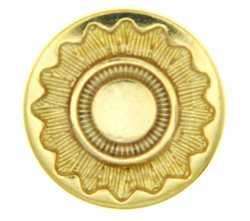 Metallknopf mit Trachtenoptik in Gold mit Öse-Befestigung in 23 mm