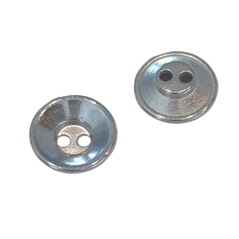 Metallknopf mit Trachtenoptik in Silber mit 2-Loch-Befestigung in 15 mm