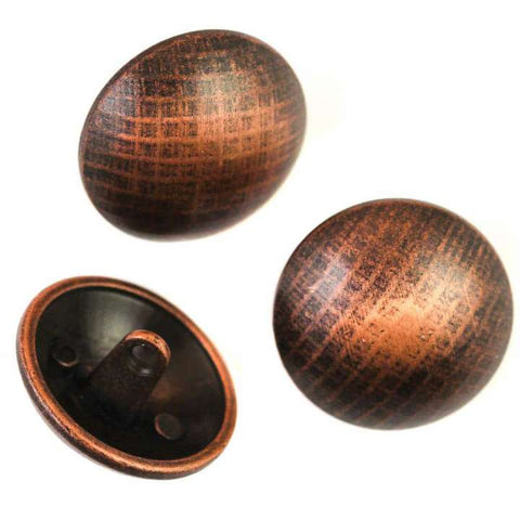 Metallknopf mit Halbkugel in Kupfer mit Öse-Befestigung in 18–23 mm
