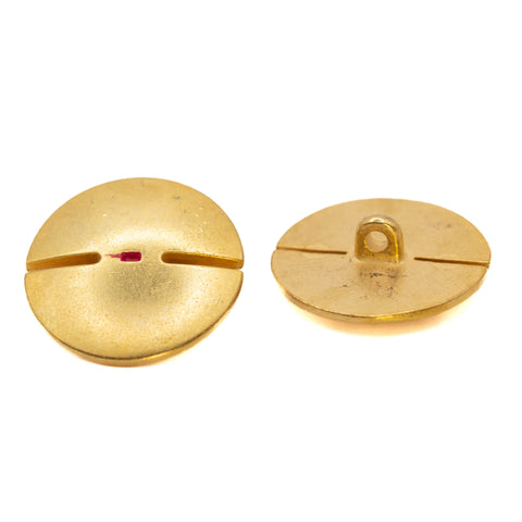Metallknopf in Gold-Rot mit Öse-Befestigung in 18–23 mm