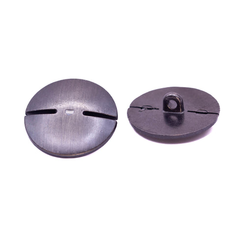 Metallknopf in Altsilber-Silber-Weiß mit Öse-Befestigung in 23 mm