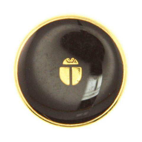 Metallknopf mit Emaille-Lack in Gold-Braun mit Öse-Befestigung in 15–20 mm