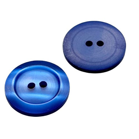 Blauer Perlmuttimitatknopf mit 2-Loch-Befestigung
