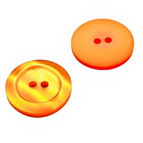 Orangeer Perlmuttimitatknopf mit 2-Loch-Befestigung