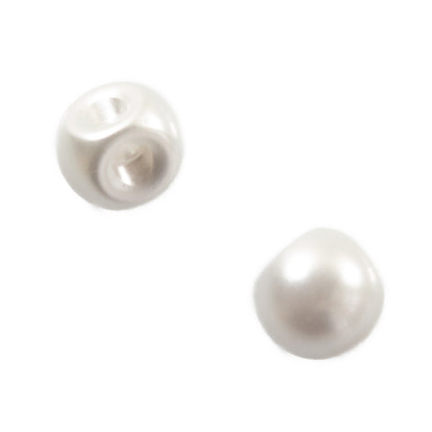 Weiß Satinierte Knopf Perlen in 8 und 10 mm
