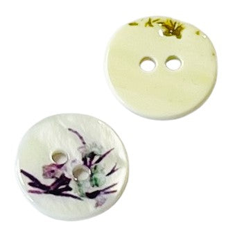 Echter Perlmuttknopf Natur in Creme/Natur mit 2-Loch-Befestigung