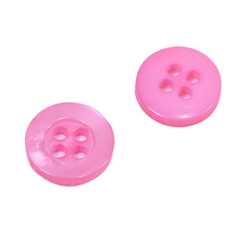 4-Loch Hemdknöpfe Perlmuttimitat mit Rand Hemd 1 rosa