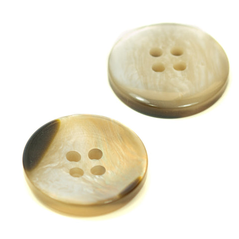 Beige/Brauner Perlmuttimitatknopf mit 4-Loch-Befestigung