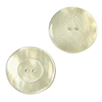 Creme/Naturer Perlmuttimitatknopf mit 2-Loch-Befestigung
