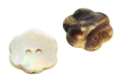 Echter Perlmuttknopf Natur in Creme/Natur mit 2-Loch-Befestigung