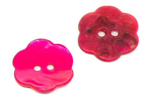Echter Perlmuttknopf Natur in Rosa/Pink mit 2-Loch-Befestigung