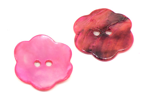Echter Perlmuttknopf Natur in Rosa/Pink mit 2-Loch-Befestigung