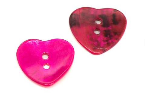 Echter Perlmuttknopf Natur in Rosa/Pink mit 2-Loch-Befestigung