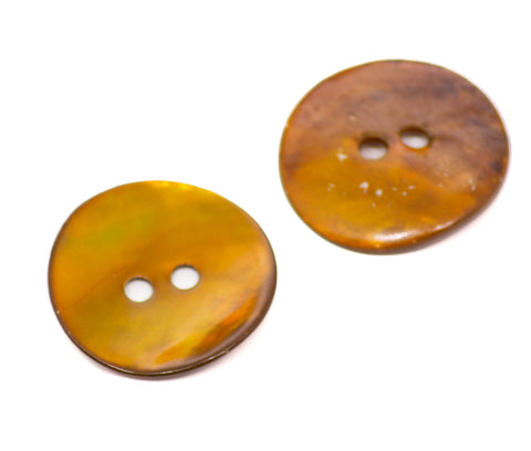 Echter Perlmuttknopf Natur in Goldfarben mit 2-Loch-Befestigung