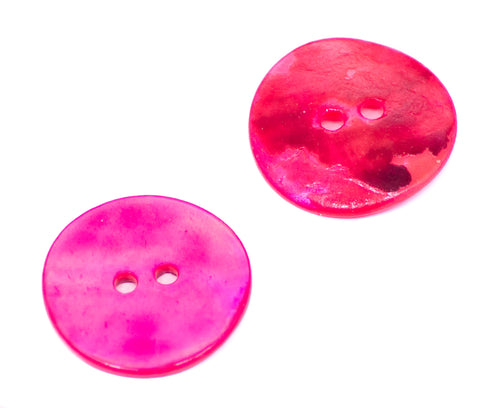 Echter Perlmuttknopf Natur in Rosa/Pink mit 2-Loch-Befestigung