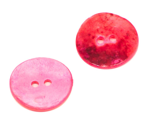 Echter Perlmuttknopf Natur in Rosa/Pink mit 2-Loch-Befestigung