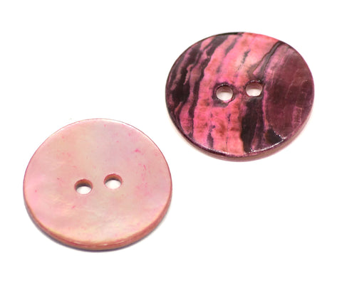 Echter Perlmuttknopf Natur in Rosa/Pink mit 2-Loch-Befestigung