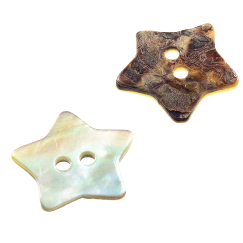 Echter Perlmuttknopf Natur in Creme/Natur mit 2-Loch-Befestigung